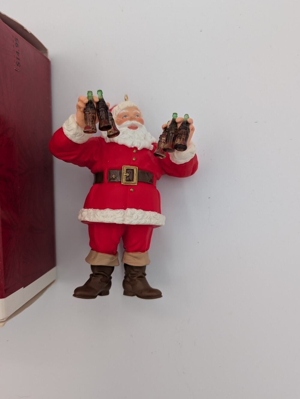 1995 Hallmark Keepsake Coca-Cola Santa Refreshing Gift Ornament - Vintage MIB